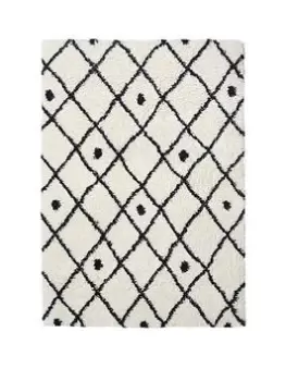Image of Melrose Textiles Homemaker White Snug Nomadic Shaggy 120x170cm Rug