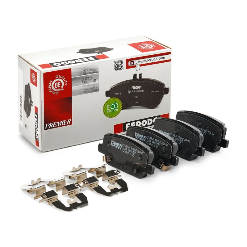 Image of FERODO FDB5411 Brake pad set PREMIER ECO FRICTION with acoustic wear warning, with accessories Brake Pad Set,disc brake (402)