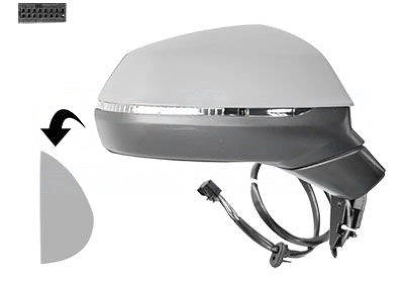 Image of VAN WEZEL 0391816 Wing mirror * HAGUS * Right, Prepared for Automatic Dimming, primed Outside Mirror (50)