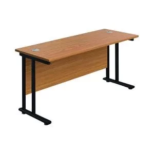 image of Jemini Rectangular Double Upright Cantilever Desk 1800x600x730mm Nova