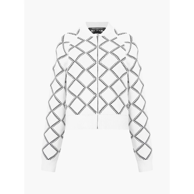 Image of French Connection Womens Odessa Reversible Check Cardigan Summer White female 8 (XS)