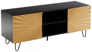 image of LLoyd Pascal Radiance 2 Door TV Unit - Black & Gold