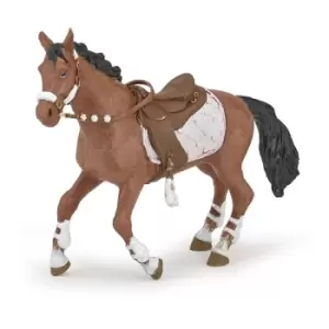 image of PAPO Horse and Ponies Winter Riding Girl Horse Toy Figure, Three Years or Above, Multi-colour (51553)