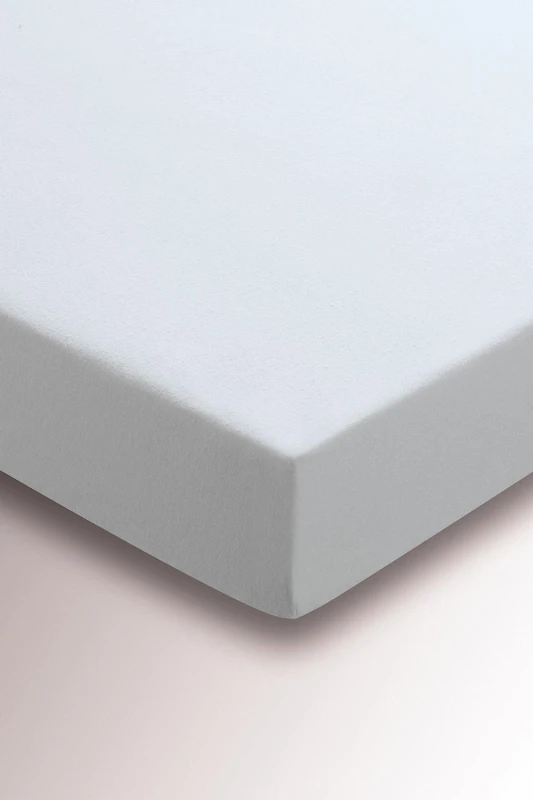 Image of Helena Springfield Helena Springfield 'Hs Brushed Cotton' Fitted Sheet in Silver Size: Double Fitted Silver Double Fitted Unisex 5016709682855