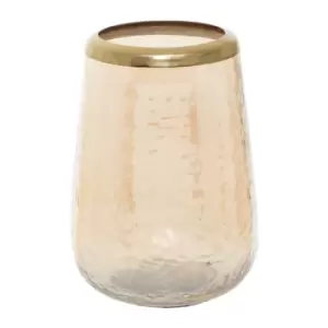 image of 350ml Dimpled Glass with Gold Detail Tumbler