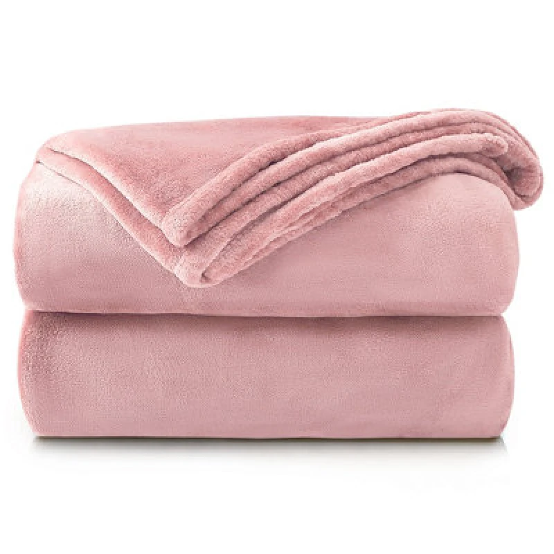 Image of Velosso Soft Touch Luxurious Faux Mink Throw Blanket - Perfect For Bed - Sleek Decor, Minimalist Soft Weave - 150Cm X 200Cm, Blush