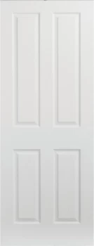 Image of Wickes Stirling Internal White Primed Grained 4 Panel Moulded Door - 2040 x 626 mm
