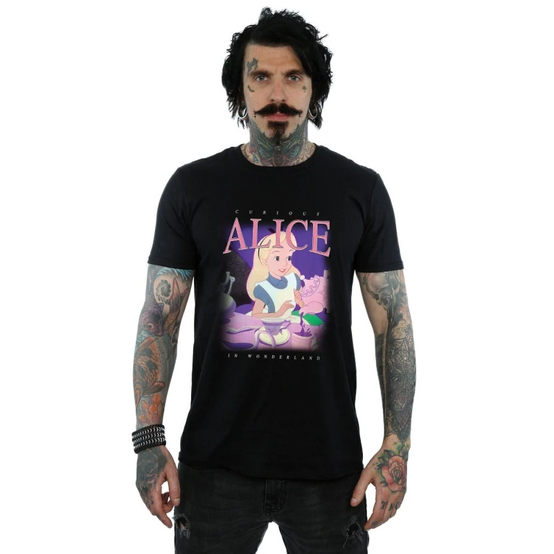 Image of Disney Men Alice in Wonderland Montage T-Shirt in Black Size: Small Black S Male 5057736811153