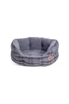 Image of Petface Grey Tweed Oval Bed - Size: M