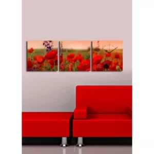 Image of 3P2828CS-11 Multicolor Decorative Canvas Wall Clock (3 Pieces)