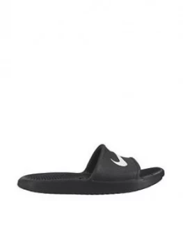 Image of Nike Kawa Shower Sliders, Black/White, Size 3