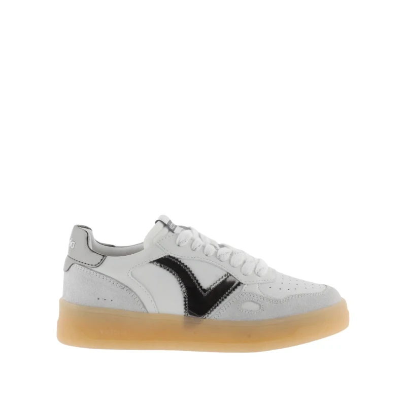 Image of Victoria Leather and metal womens sneakers Victoria Gris Female 40