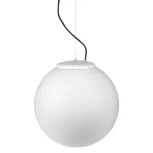 Image of Cisne Large Outdoor Globe Ceiling Pendant Light White IP44, E27
