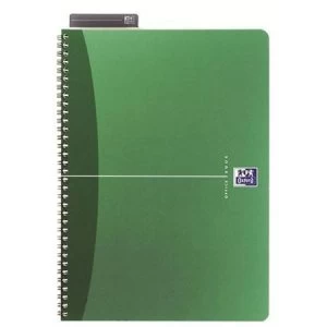 image of Oxford Office A5 Notebook Metallic Polypropylene Cover Wirebound 180 Pages 90gsm Green Pack of 5