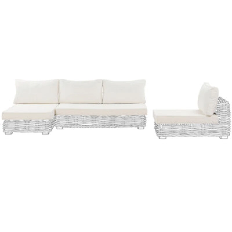 Image of Beliani Outdoor Cushion Cover Set Varallo Off-White