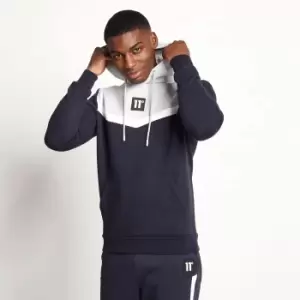 Image of 11 Degrees Cut and Sew Pullover Hoodie - Navy/Vapour Grey/White - S
