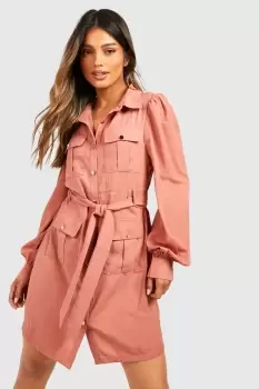 Utility Pocket Detail Shirt Dress