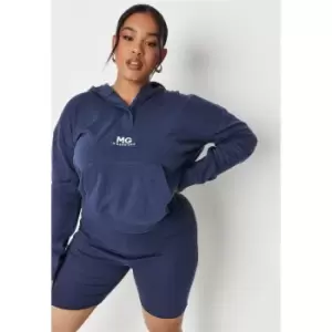 Missguided Plus Concept Drop Shoulder Hoodie - Blue