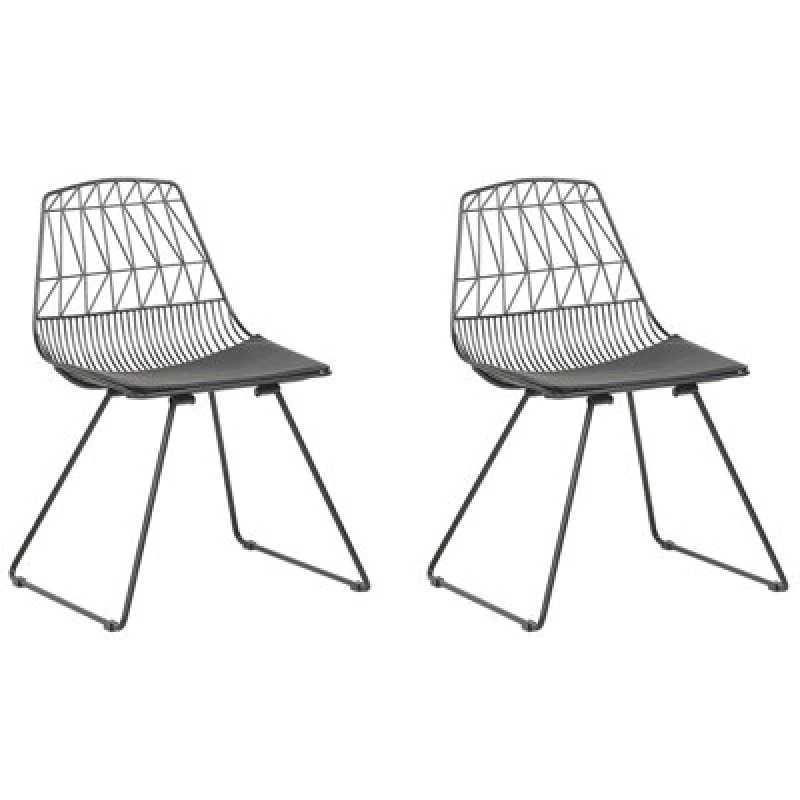 Image of Beliani Set Of 2 Dining Chairs Harlan Metal Black