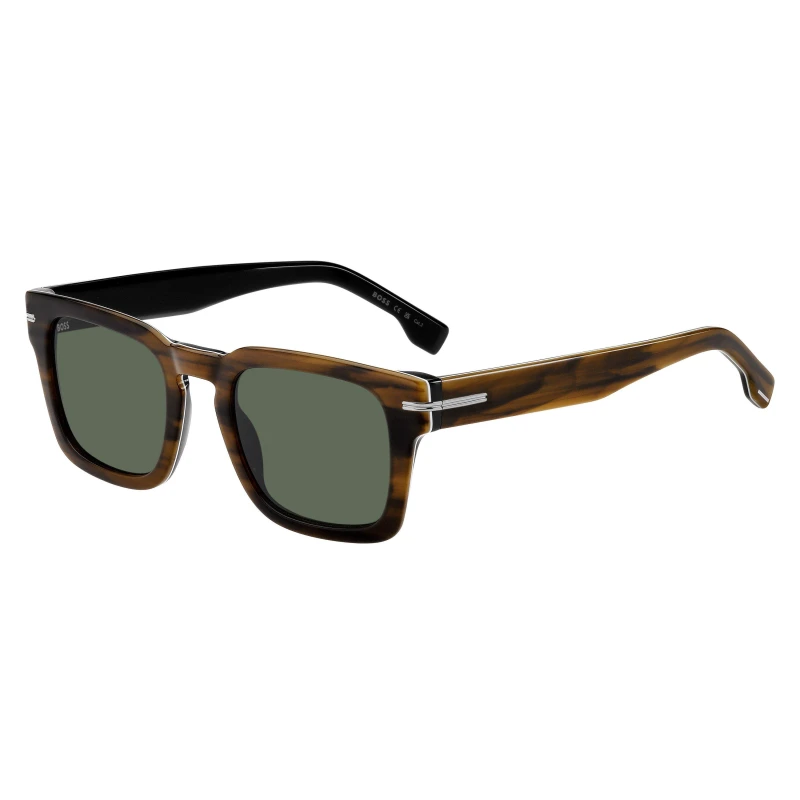 Image of Boss Mens Round Sunglasses Brown Black male 50 cm