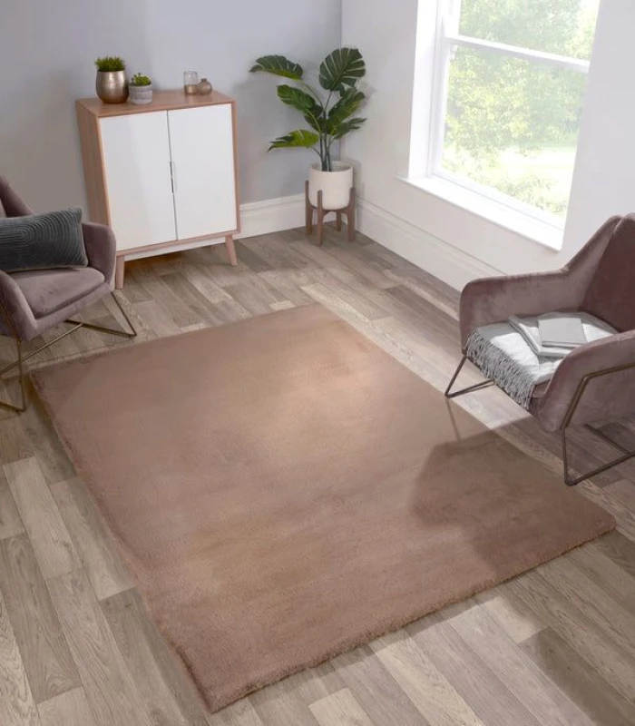 Image of The Linen Consultancy The Linen Consultancy TLC 5 Star Hotel Concept Luxury Faux Fur Beige Rug Size: 60cm x 100cm Beige 60cm x 100cm Unisex 50555978