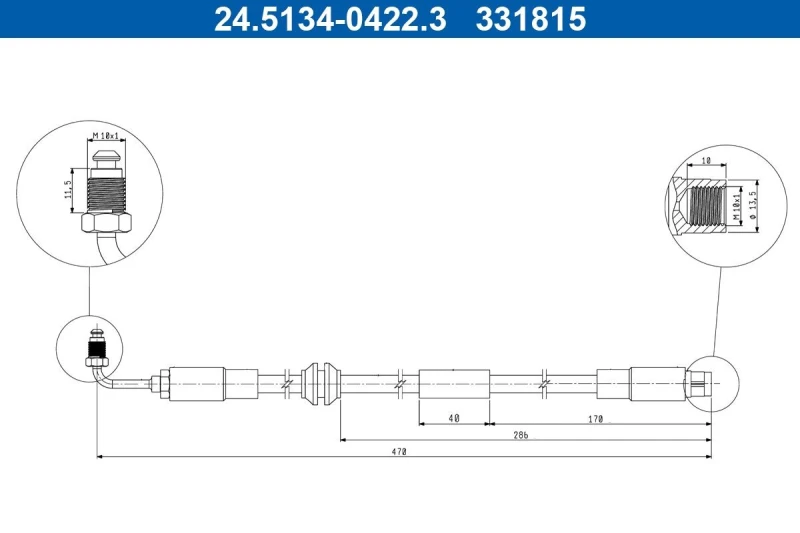 Image of Brake hose ATE 24.5134-0422.3