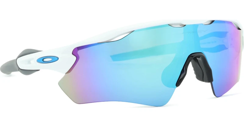 Image of Oakley Oakley Men Wrap Polished White Prizm Sapphire Radar EV Path Sunglasses White One Size Male 888392356055