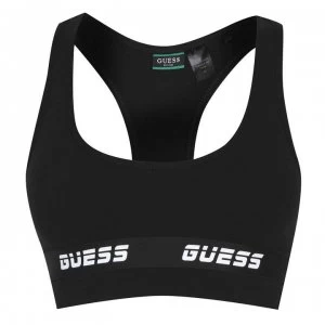 Image of Guess Act Logo Sports Bra - Black JBLK