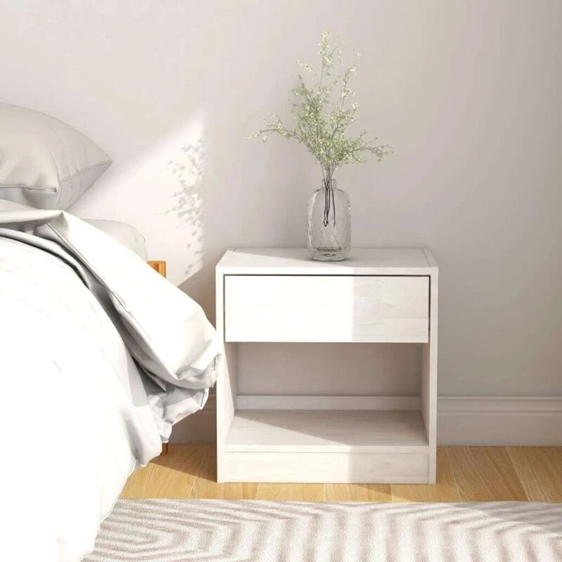 Image of VIDAXL Bedside Cabinet White 40x31x40cm Solid Pinewood Vidaxl 8720286607657