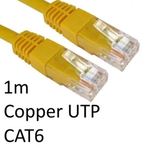 image of RJ45 (M) to RJ45 (M) CAT6 1m Yellow OEM Moulded Boot Copper UTP Network Cable