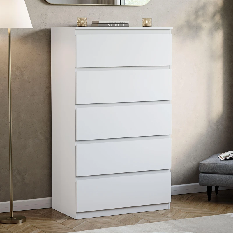 Image of Lassic Vida Designs Denver 5 Drawer Chest White unisex 5 Drawers