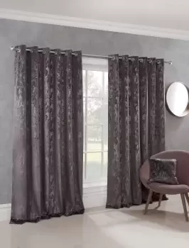 Image of Sundour Malmo Curtains, 168 x 183cm, Charcoal