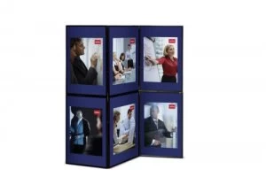 image of Nobo Showboard 6 Panel Display Blue and Grey