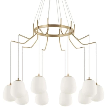 Image of Ideal Lux Karousel - Light Cluster Ceiling Pendant Brass Sat