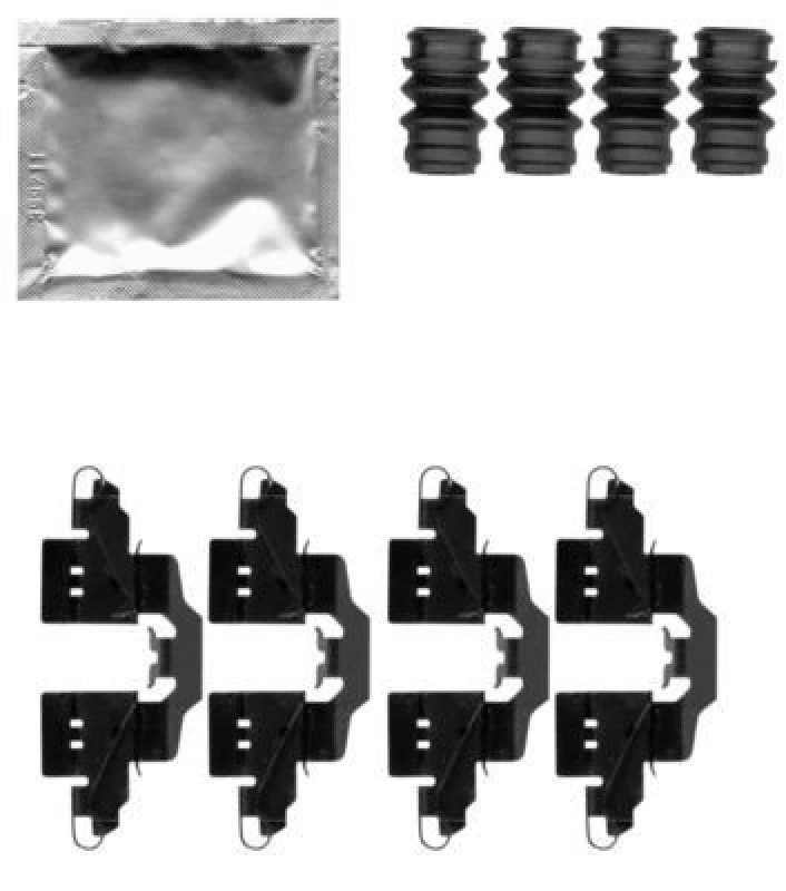 Image of HELLA Brake pad fitting kit HELLA 8DZ 355 203-881