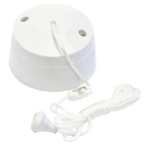 Image of BQ 1 Way White Ceiling Pull Switch