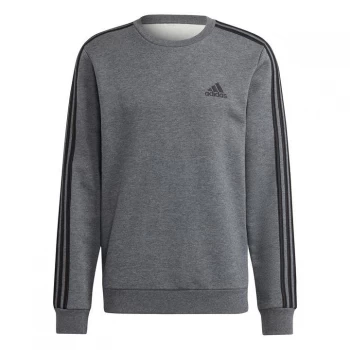 Image of Adidas Mens Crew 3 Stripes Pullover Sweatshirt