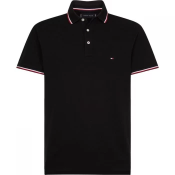 image of Tommy Hilfiger Core Tommy Tipped Slim Polo - Black