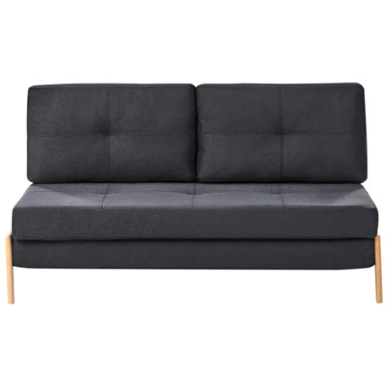 Image of Beliani Sofa Bed 2 Seater Edland Fabric Black