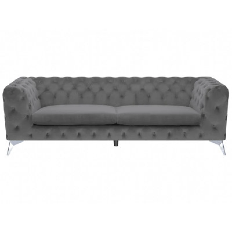 Image of Beliani Sofa 3 Seater Sotra Velvet Grey