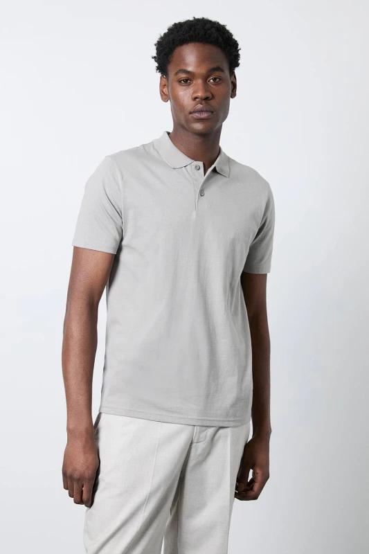 Image of Burton Burton Men Grey Jersey Polo Shirt Size: X-Large Grey X-Large Male 5045773966042