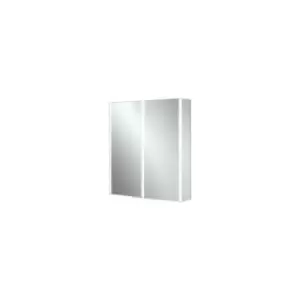 Image of Xenon 60 Aluminium Double Door Bathroom Cabinet with vertical LED 700mm H x 605mm W x 130mm D - HIB