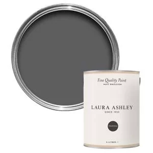 image of Laura Ashley Charcoal Matt Emulsion Paint, 5L