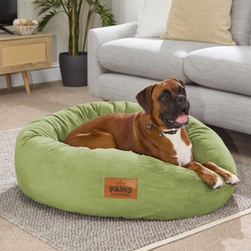 Image of Slumberdown Slumberdown Paws for Slumber Donut Pet Bed, Extra Large, 85cm Diameter in Green Size: X-Large Green XL Unisex 5012924077230