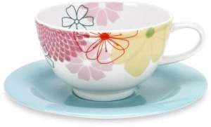 image of Portmeirion Crazy Daisy Breakfast Cup and Saucer Set of 4