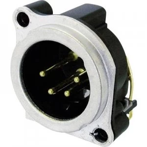 Image of XLR connector Sleeve plug straight pins Number of pins 4 Silver Neutrik NC4MBV