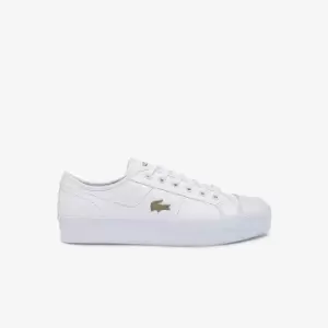 Image of Lacoste Womens Ziane Plus Grand Leather Trainers Size 4 UK White