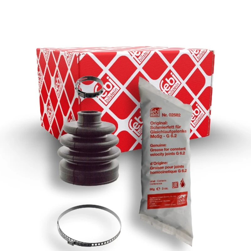 Image of FEBI BILSTEIN 17082 CV Boot Front Axle, Rubber, with grease Rubber Bellow,drive shaft (194)