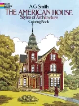 image of american house styles of architecture coloring book