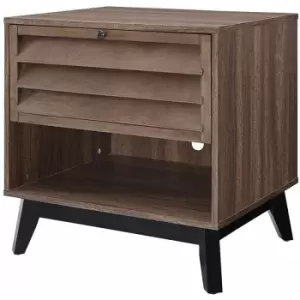 Image of Vaughn Walnut Mid Century Modern 1 Door Accent Side Table